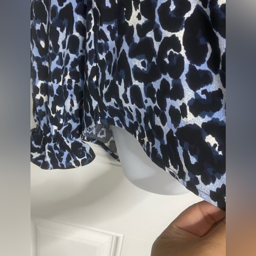 4- Adyson Parker Blue-Black Animal Print Blouse View 4
